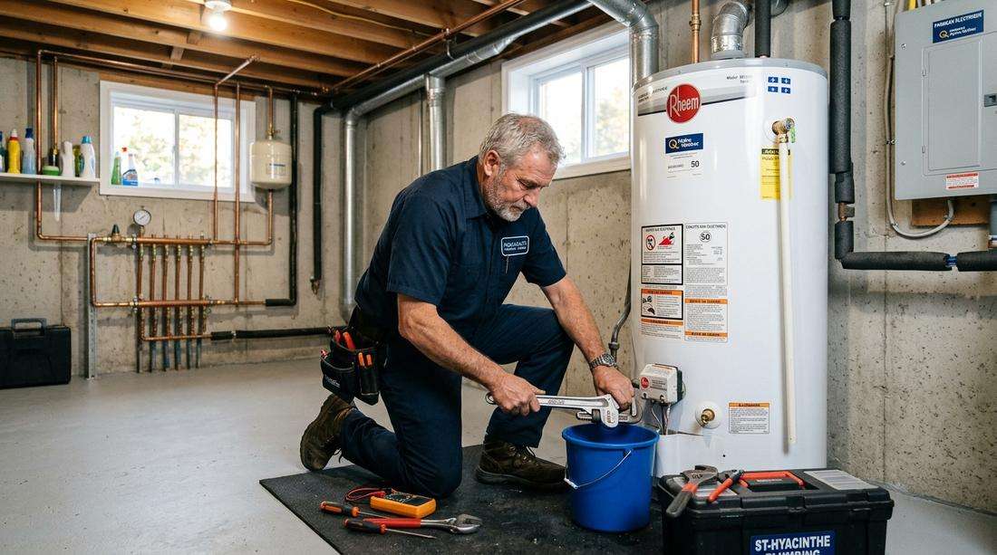 Inspection d'un chauffe-eau par un plombier certifié à Saguenay